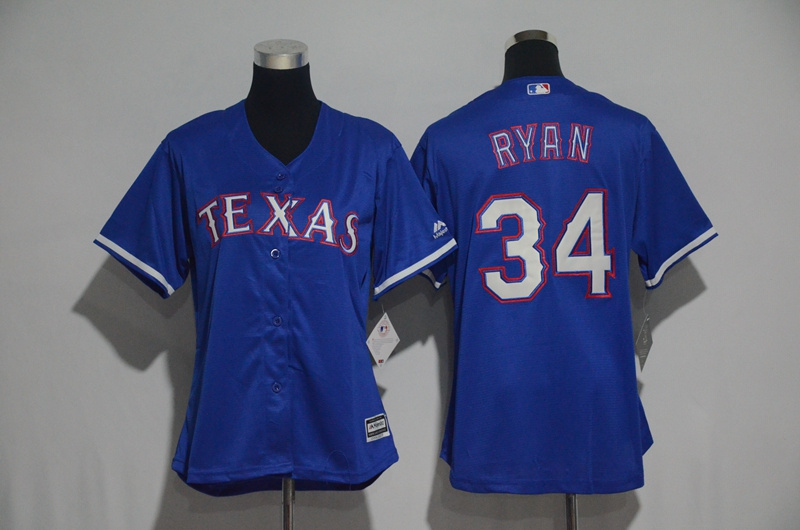 Womens 2017 MLB Texas Rangers #34 Ryan Blue Jerseys->youth mlb jersey->Youth Jersey